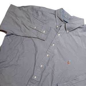 Ralph Lauren Men's 3XLT Cotto Light Blue Long Sleeve Button Down Shirt Tall‎ Big